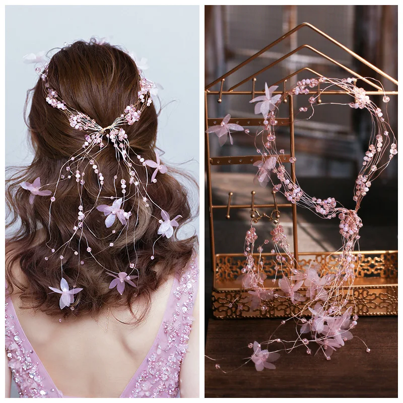 Bride Super Fairy Pink Crystal Beads headbands earrings sets Aesthetic Romantic Jewelry Girl tiara Wedding Headdress 
Bride Super Fairy Pink Crystal Beads headbands earrings sets Aesthetic Romantic Jewelry Girl tiara Wedding Headdress