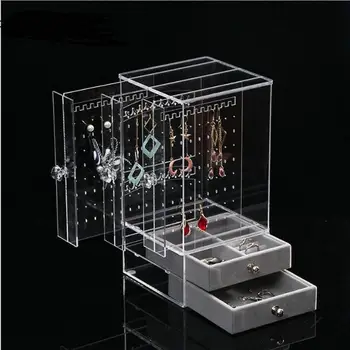 New Acrylic Earring Storage Box Ear Stud Holder Hanging Earring Necklace Chain Jewelry Box With Drawer Jewelry Tray Organizer
New Acrylic Earring Storage Box Ear Stud Holder Hanging Earring Necklace Chain Jewelry Box With Drawer Jewelry Tray Organizer
