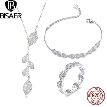 Wedding Jewelry Sets 925 Sterling Silver Tree Leaves Leaf Shape Jewelry Set for Women Cubic Zircon CZ Bridal Jewelry
Wedding Jewelry Sets 925 Sterling Silver Tree Leaves Leaf Shape Jewelry Set for Women Cubic Zircon CZ Bridal Jewelry