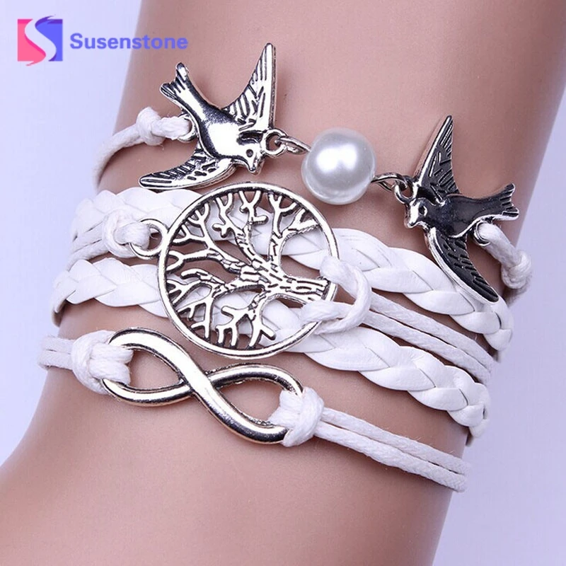susenstone Women Infinity Handmade Adjustable Pigeon Leather Multilayer Bracelet Wristband Charms Bangle Bracelet For women#0412
susenstone Women Infinity Handmade Adjustable Pigeon Leather Multilayer Bracelet Wristband Charms Bangle Bracelet For women#0412