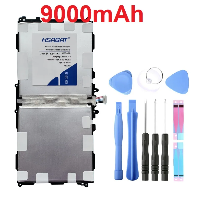 HSABAT T8220E 9000mAh Battery for Samsung GALAXY Note 10.1 Tab Pro 10.1 P600 P601 P605 SM-P607 SM-T520 SM-T525 Batteries
HSABAT T8220E 9000mAh Battery for Samsung GALAXY Note 10.1 Tab Pro 10.1 P600 P601 P605 SM-P607 SM-T520 SM-T525 Batteries