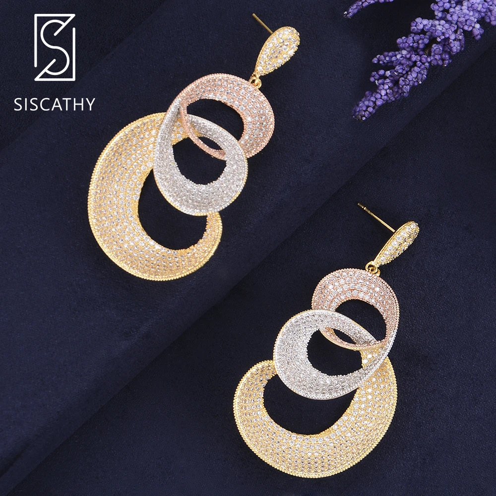 SISCATHY Deluxe Geometric Buckle Spiral Bridal Drop Dangle Earrings Engagement Jewelry Cubic Zirconia Earrings Jewelry For Women
SISCATHY Deluxe Geometric Buckle Spiral Bridal Drop Dangle Earrings Engagement Jewelry Cubic Zirconia Earrings Jewelry For Women