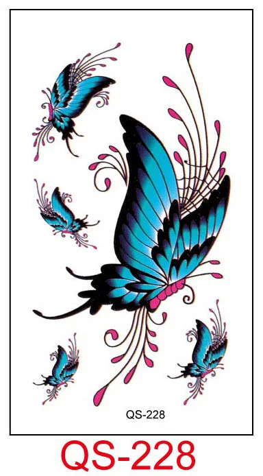 Фото Водостойкие временные тату-наклейки Бабочка крыло искусственная татуировка
