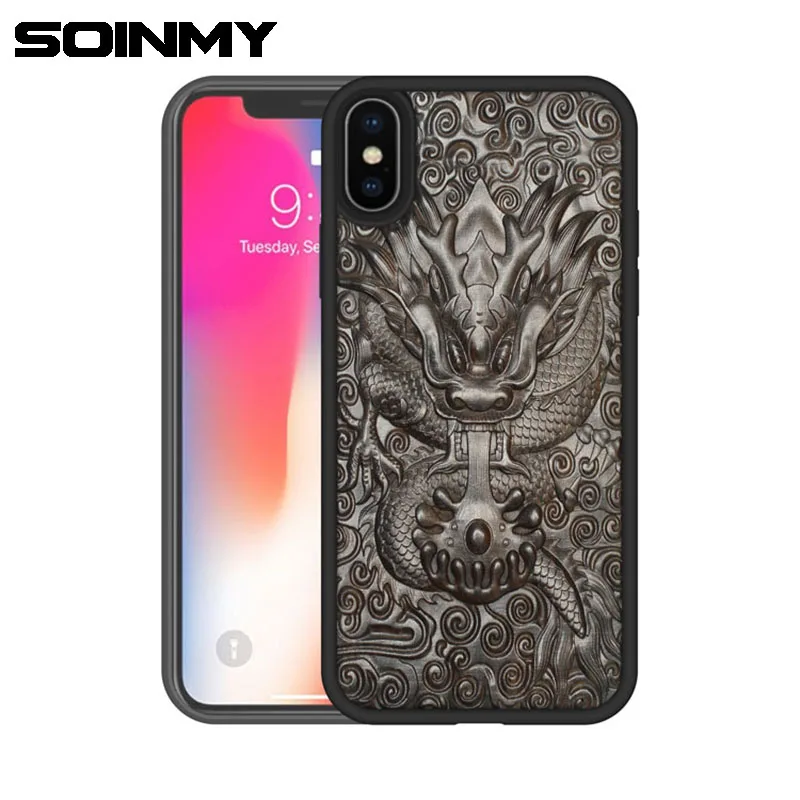 Чехол Soinmy Wood XR для iPhone 12 Pro Max XS 3D рельефный чехол из ТПУ с черной рамкой 6 6s 7 8 Plus X