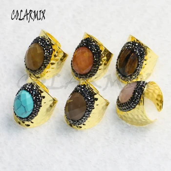 5pieces multi stone rings druzy rings stone jewelry bang rings big rings 9222 
5pieces multi stone rings druzy rings stone jewelry bang rings big rings 9222