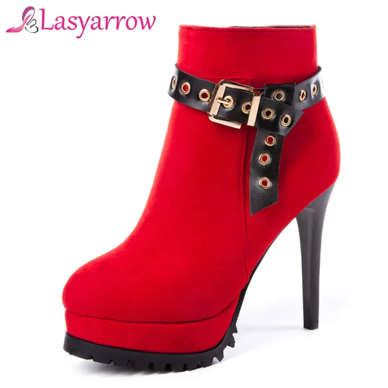 Lasyarrow High Heel Shoes Women Punk Motorcycle Boots Rivets Studs Buckle Ankle Boots Platform Ladies Fashion Zipper Boot F475
Lasyarrow High Heel Shoes Women Punk Motorcycle Boots Rivets Studs Buckle Ankle Boots Platform Ladies Fashion Zipper Boot F475