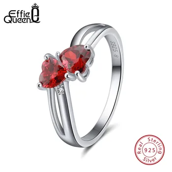 Effie Queen Real 925 Sterling Silver Double Hearts Women Rings with Red White Purple Cubic Zircon Propose Marriage Ring BR58
Effie Queen Real 925 Sterling Silver Double Hearts Women Rings with Red White Purple Cubic Zircon Propose Marriage Ring BR58