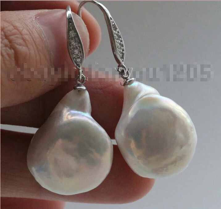 Natural 18x23mm White Baroque Reborn Keshi Pearl Earrings 925silver hook #f2085!
Natural 18x23mm White Baroque Reborn Keshi Pearl Earrings 925silver hook #f2085!