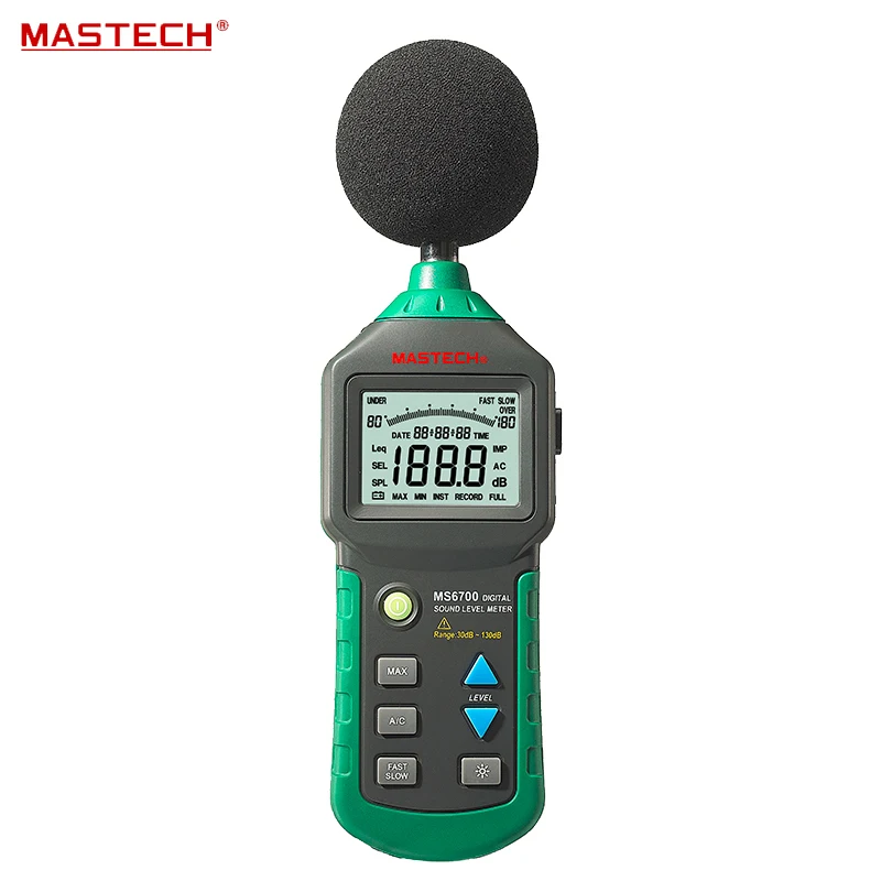 Industrial Grade MASTECH MS6700 Digital Sound Level Meter 30 DB - 130 DB Meter LCD Digital Display
Industrial Grade MASTECH MS6700 Digital Sound Level Meter 30 DB - 130 DB Meter LCD Digital Display