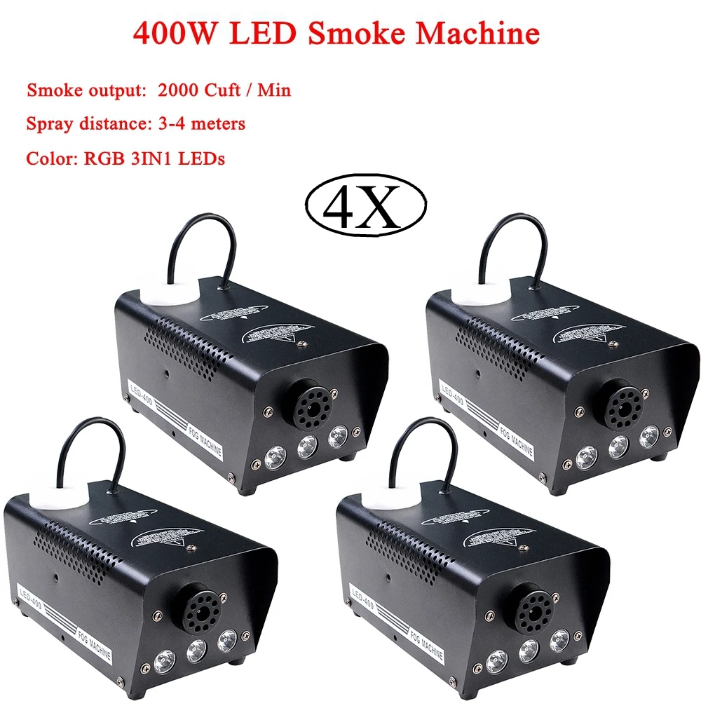 4Pcs/Lot NEW 400W LED Smoke Machine DMX512 LED RGB 3IN1 Fog Machine For KTV Disco Party Stage Professional DJ Equipment
4Pcs/Lot NEW 400W LED Smoke Machine DMX512 LED RGB 3IN1 Fog Machine For KTV Disco Party Stage Professional DJ Equipment