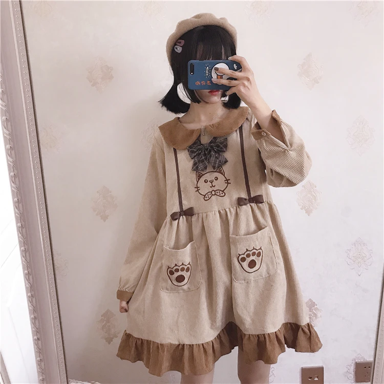 Spring autumn sweet lolita dress peter pan collar embroidery double pocket victorian dress kawaii girl gothic lolita op loli cos
Spring autumn sweet lolita dress peter pan collar embroidery double pocket victorian dress kawaii girl gothic lolita op loli cos