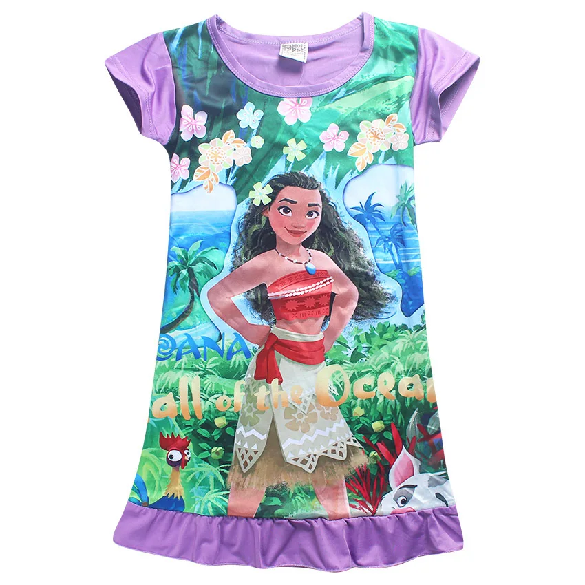 2017 Summer Moana Dresses for Girls Princess Birthday Party Dress Children Elsa Anna trolls Costume Kids Clothes Vestido vaiana (6)