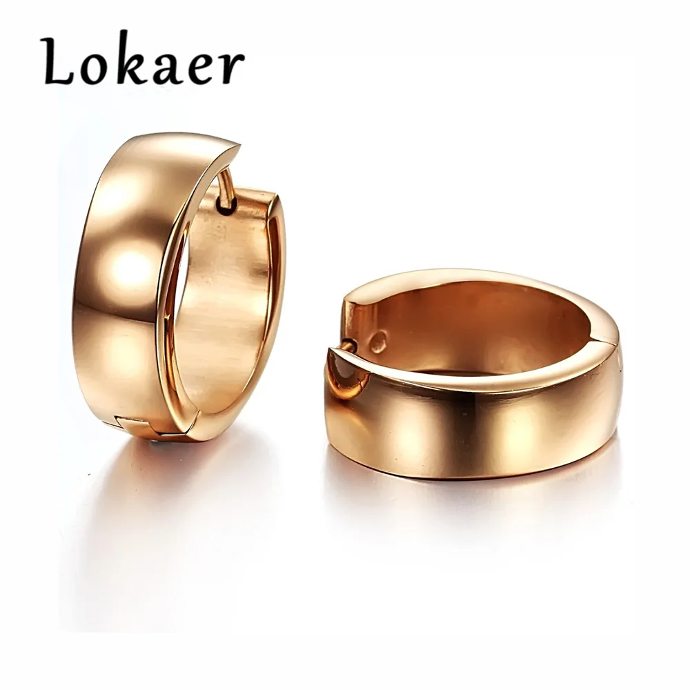 Lokaer Hoop Earrings Stainless Steel Earrings For Men Women Gifts Rose Gold Color Punk Design Earrings Jewelry LGE253
Lokaer Hoop Earrings Stainless Steel Earrings For Men Women Gifts Rose Gold Color Punk Design Earrings Jewelry LGE253