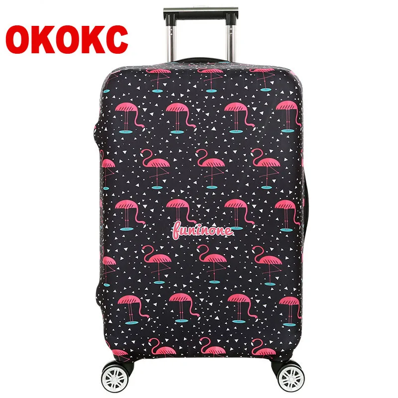 Чехол для багажа OKOKC чехол чемодана с фламинго на колесиках пылезащитный