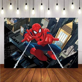 

Comics Superhero Avengers Spiderman Photography Backdrop children show Birthday Photo customized Banner Prop Studio Backdrop