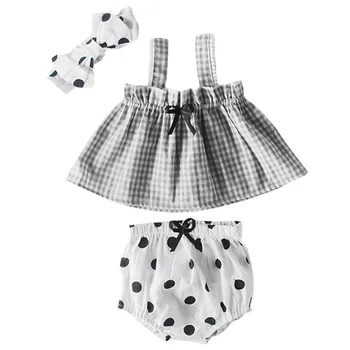 Baby Girl Set Summer Cute Clothes Baby Plaid Sleeveless Sling Jacket + Bread Trousers + Hairband Baby Girl Three-piece Suit
Baby Girl Set Summer Cute Clothes Baby Plaid Sleeveless Sling Jacket + Bread Trousers + Hairband Baby Girl Three-piece Suit
