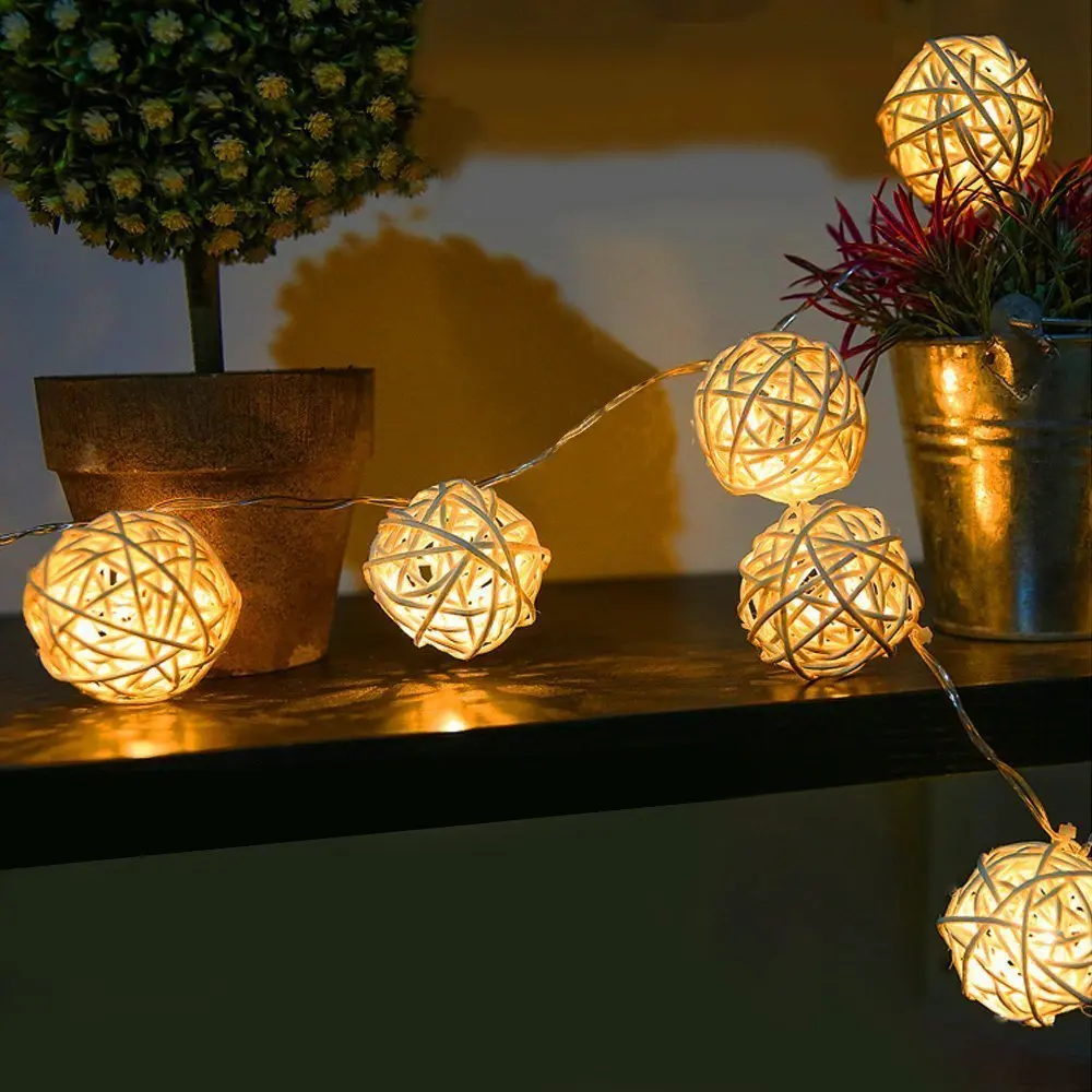 Globe Rattan Ball String Lights 3M 20 LED Warm White Fairy Light for Indoor Outdoor Bedroom Patio Lawn Landscape Fairy Garden
Globe Rattan Ball String Lights 3M 20 LED Warm White Fairy Light for Indoor Outdoor Bedroom Patio Lawn Landscape Fairy Garden