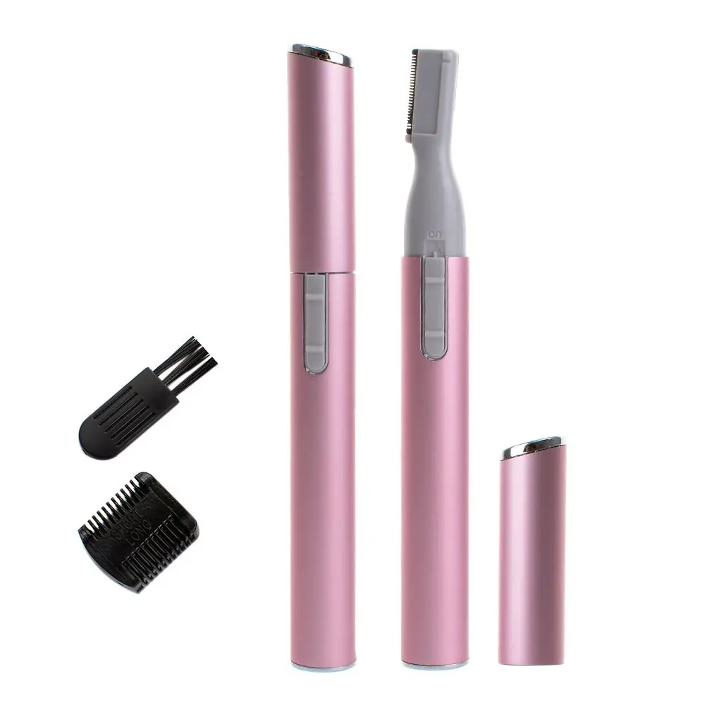 Pink Color Practical Electric Face Eyebrow Scissors Hair Trimmer Mini Portable Women Body Shaver Remover Blade Razor Epilator | Красота и