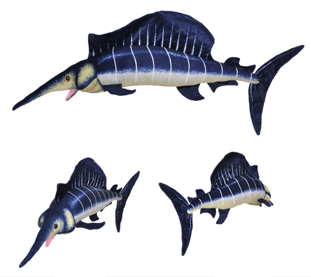 stuffed plush sea animals sailfish fish toy big blue fish doll1
