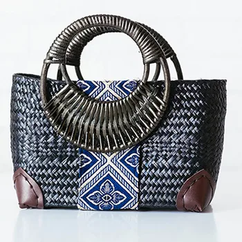 Thai version of hand rattan grass package package holiday package national wind handbags printed bamboo series handle small mini
Thai version of hand rattan grass package package holiday package national wind handbags printed bamboo series handle small mini