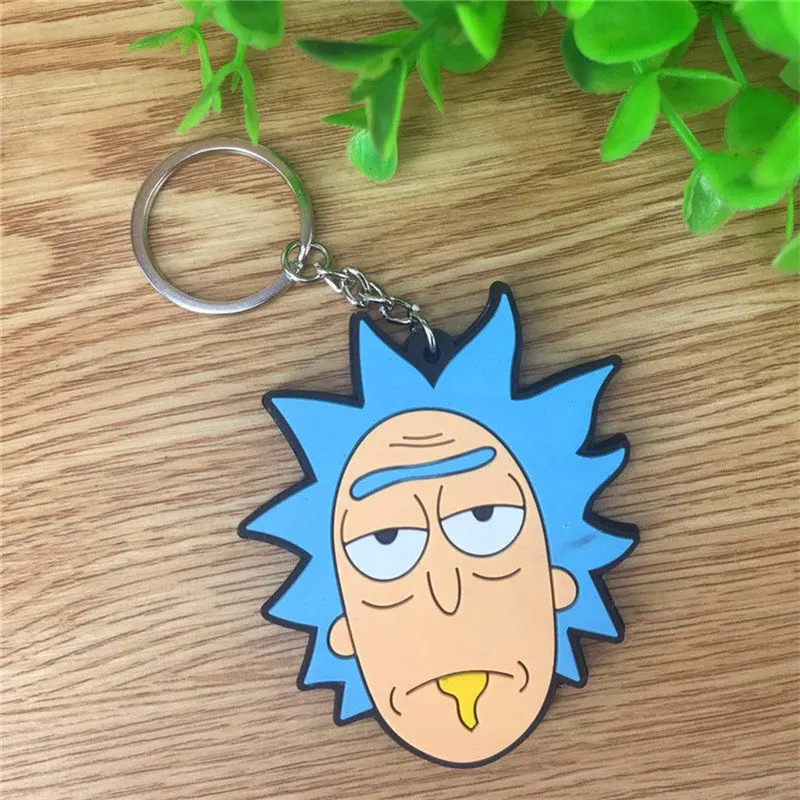 

10pcs/lot Rick And Morty Key Chain Anime Cartoon Model Toy Pendant Keychains Cucumber Key Rings For Women Men Cute Ornament