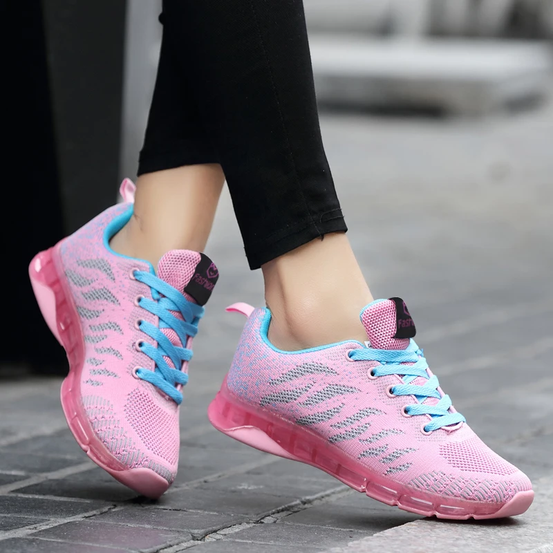 5 Colors Women Running Shoes Air Cushion Flywire Sneakers Breathable Mesh Lace up Ladies Trainers Basket Sport Shoes Casual Soft
5 Colors Women Running Shoes Air Cushion Flywire Sneakers Breathable Mesh Lace up Ladies Trainers Basket Sport Shoes Casual Soft