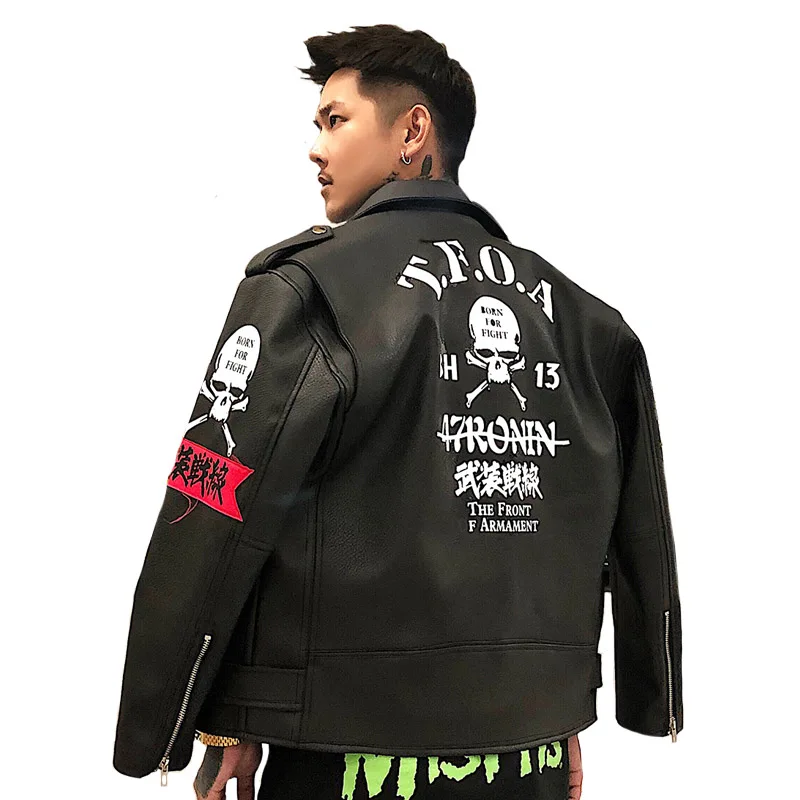 original Autumn Winter Street Brand Retro Men punk Style Leather Jacket Armed front Embroidery Skull print Bomber Outwear Coats
original Autumn Winter Street Brand Retro Men punk Style Leather Jacket Armed front Embroidery Skull print Bomber Outwear Coats