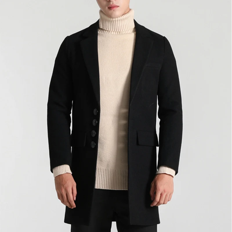 2018 New Winter Wool Coat Men Long Woolen Blends Coats Men Solid Color Casual Fashion Single Breasted Men Overcoat
2018 New Winter Wool Coat Men Long Woolen Blends Coats Men Solid Color Casual Fashion Single Breasted Men Overcoat