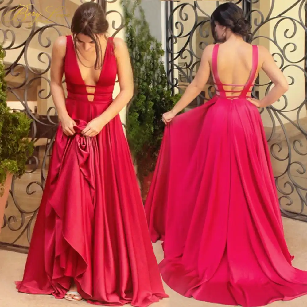 sexy red evening dress
