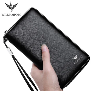 WILLIAMPOLO Genuine Leather Long Wallets Men Cellphone Card Holder Organized Interior Coin Pocket with Zipper
WILLIAMPOLO Genuine Leather Long Wallets Men Cellphone Card Holder Organized Interior Coin Pocket with Zipper