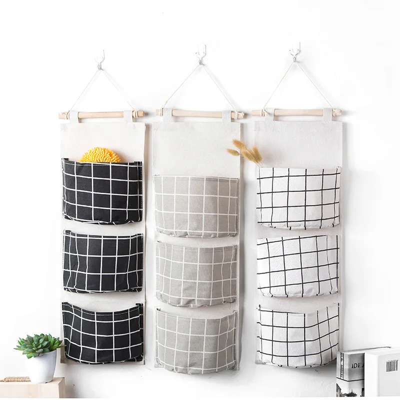 Wall Mounted Wardrobe Hang Bag Cotton Linen Hanging Storage Bag 3 Pockets Wall Pouch Cosmetic Toys Organizer
Wall Mounted Wardrobe Hang Bag Cotton Linen Hanging Storage Bag 3 Pockets Wall Pouch Cosmetic Toys Organizer