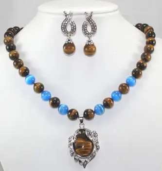 fine Tiger's Eye / Tiger eye pendant necklace Earring Set 18" Crystal Healing AA
fine Tiger's Eye / Tiger eye pendant necklace Earring Set 18" Crystal Healing AA