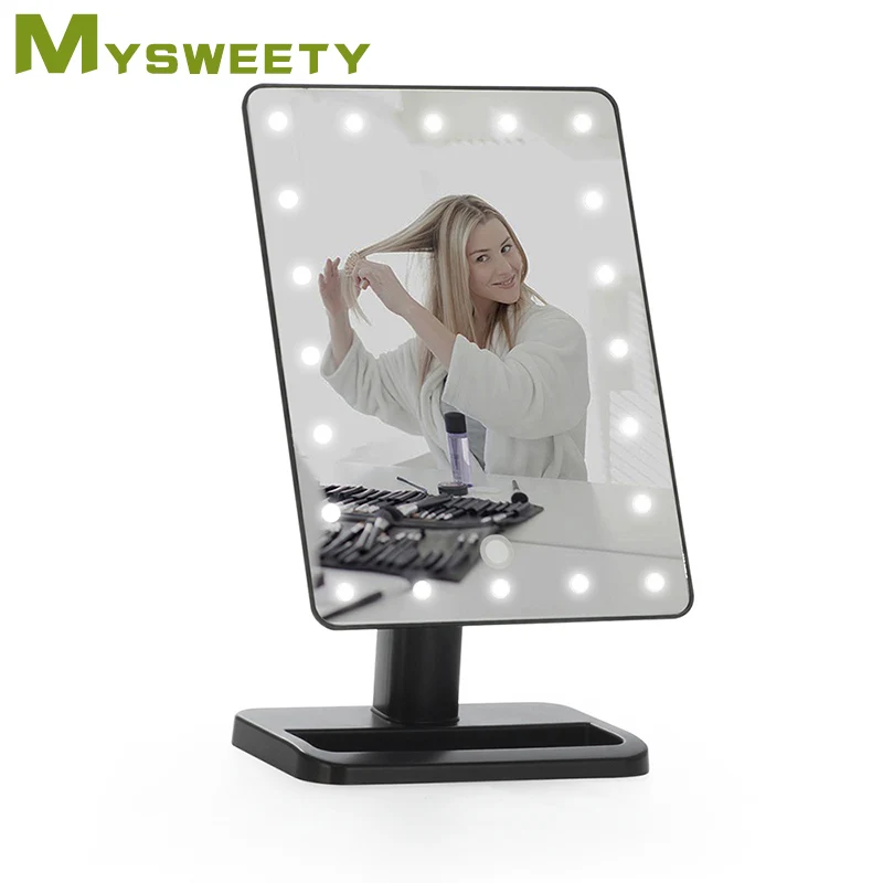 Tabletop LED Lighted Makeup Mirrors Touch Screen 180 Degree Free Rotation Movable Cosmetic Vanity 10x Magnifying Mirror (black).
Tabletop LED Lighted Makeup Mirrors Touch Screen 180 Degree Free Rotation Movable Cosmetic Vanity 10x Magnifying Mirror (black).
