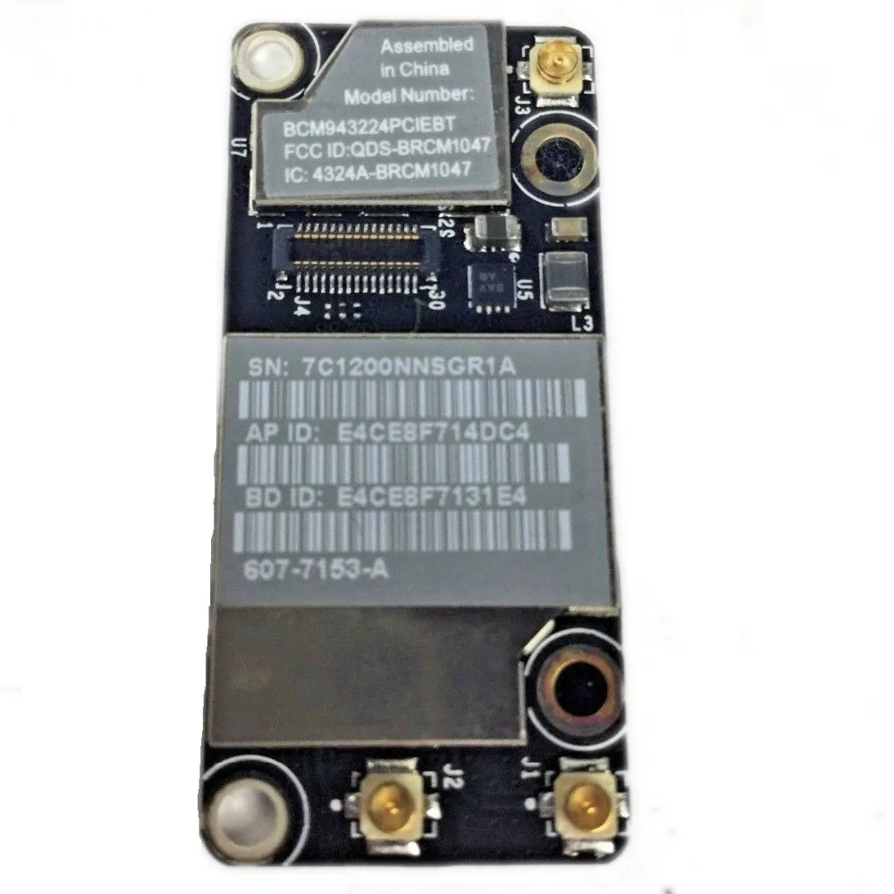 

5Pcs/lot Wifi Wireless Bluetooth Airport Card 607-7153-A BCM943224PCIEBT For Macbook Pro 13" A1342/15" A1286/17" A1297 2010