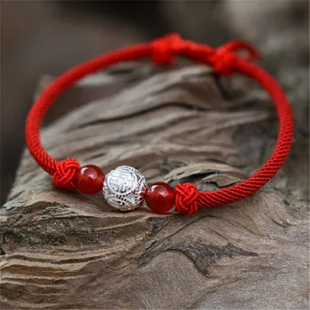 Classic Hand Woven Lucky Red Rope Adjustable Bracelet Silver Six Word Charm Hand String Red Onyx Beads Lovers Bracelet Wholesale
Classic Hand Woven Lucky Red Rope Adjustable Bracelet Silver Six Word Charm Hand String Red Onyx Beads Lovers Bracelet Wholesale