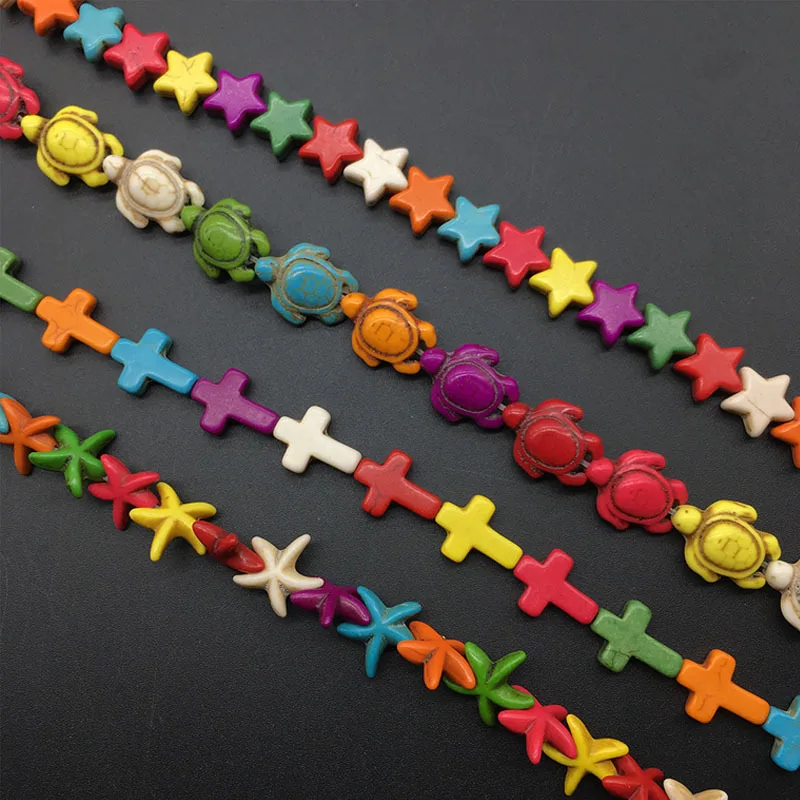 Colorful Howlite Stone Beads Cross/Star/Starfish/Tortoise Turquoises Stone Beads For Jewelry Making DIY Bracelet Anklet 15''
Colorful Howlite Stone Beads Cross/Star/Starfish/Tortoise Turquoises Stone Beads For Jewelry Making DIY Bracelet Anklet 15''