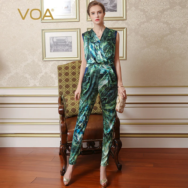 VOA 2018 Spring Summer Plus Size High Waist Green Print Boho Tunic Jumpsuit Holiday Beach Sleeveless Slim Women Jumpsuits K118
VOA 2018 Spring Summer Plus Size High Waist Green Print Boho Tunic Jumpsuit Holiday Beach Sleeveless Slim Women Jumpsuits K118