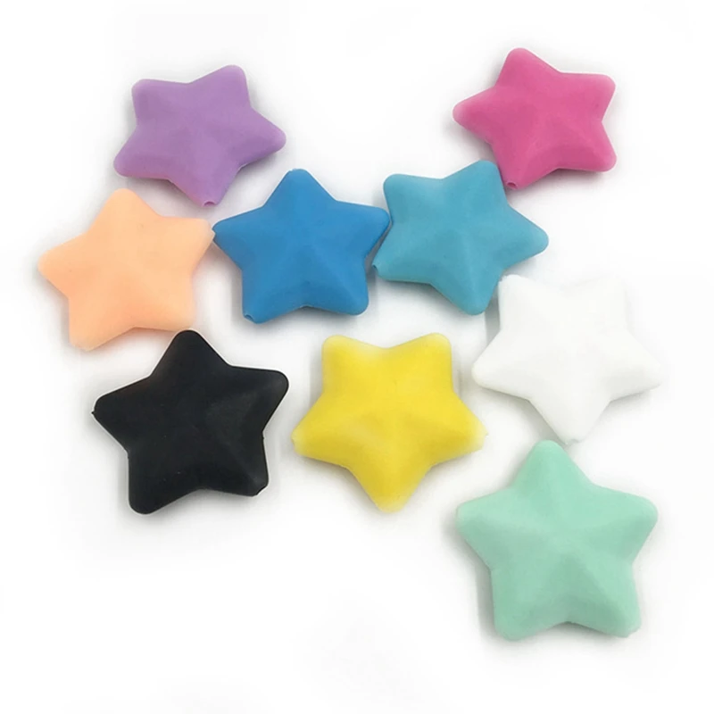 New Creative Star Shaped Silicone Beads For Making Baby Pacifier Clip DIY Pendant Baby Teether Beads BPA Free
New Creative Star Shaped Silicone Beads For Making Baby Pacifier Clip DIY Pendant Baby Teether Beads BPA Free