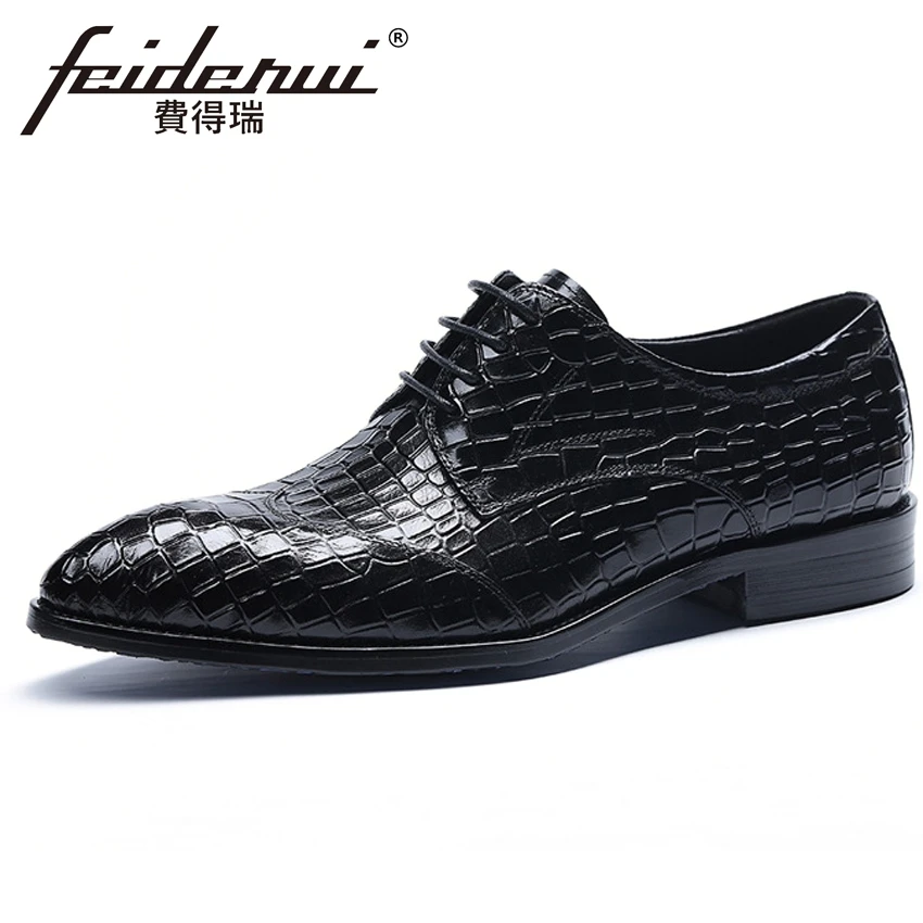 Luxury Brand Genuine Leather Men's Pointed Toe Formal Dress Derby Flats Italian Alligator Pattern Welted Brogue Shoes HMS147
Luxury Brand Genuine Leather Men's Pointed Toe Formal Dress Derby Flats Italian Alligator Pattern Welted Brogue Shoes HMS147