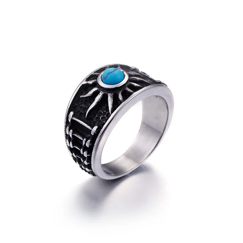Vintage Fashion Blue Stone Sun Pattern Opal Ring Men's 316L Stainless Steel Chic Rock Men Ring Punk Jewelry Accessories Gifts
Vintage Fashion Blue Stone Sun Pattern Opal Ring Men's 316L Stainless Steel Chic Rock Men Ring Punk Jewelry Accessories Gifts