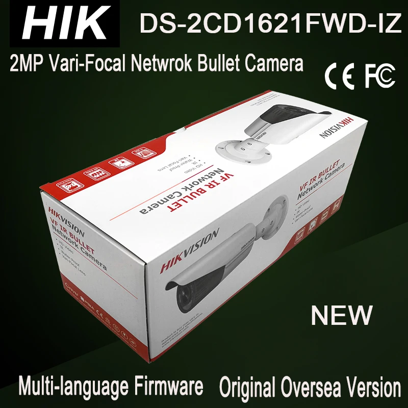 DS-2CD1621FWD-IZ New Hik 2MP Bullet IP camera similar to DS-2CD2625F-IZ motorized vari-focal Lens security Camera H.264+ 30m IR |