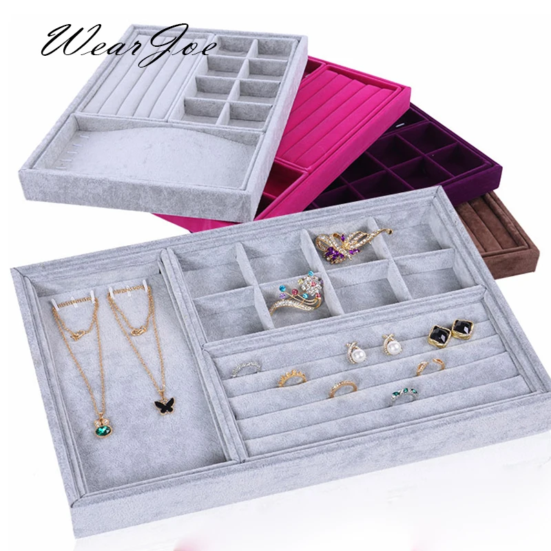 4pc Combined Soft Velvet Jewelry Set Storage Wooden Tray Travel Carrying Case Ring Earring Necklace Pendant Display Stand Holder
4pc Combined Soft Velvet Jewelry Set Storage Wooden Tray Travel Carrying Case Ring Earring Necklace Pendant Display Stand Holder
