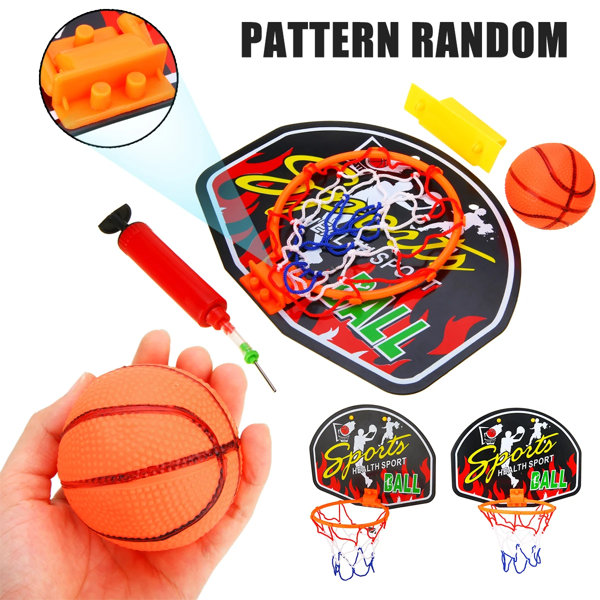 New Arrival Mini Basketball Backboard Hoop Net Set With Basket Ball For Kids Child Gift Indoor Sports Game Random Pattern