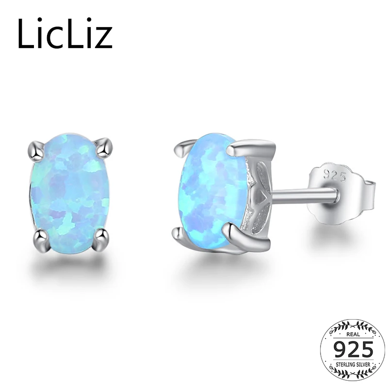 LicLiz 925 Sterling Silver Oval Stud Earrings For Women Blue Fire Opal Earrings Solitaire Ear Piercing Post Studs Earings LE0311
LicLiz 925 Sterling Silver Oval Stud Earrings For Women Blue Fire Opal Earrings Solitaire Ear Piercing Post Studs Earings LE0311