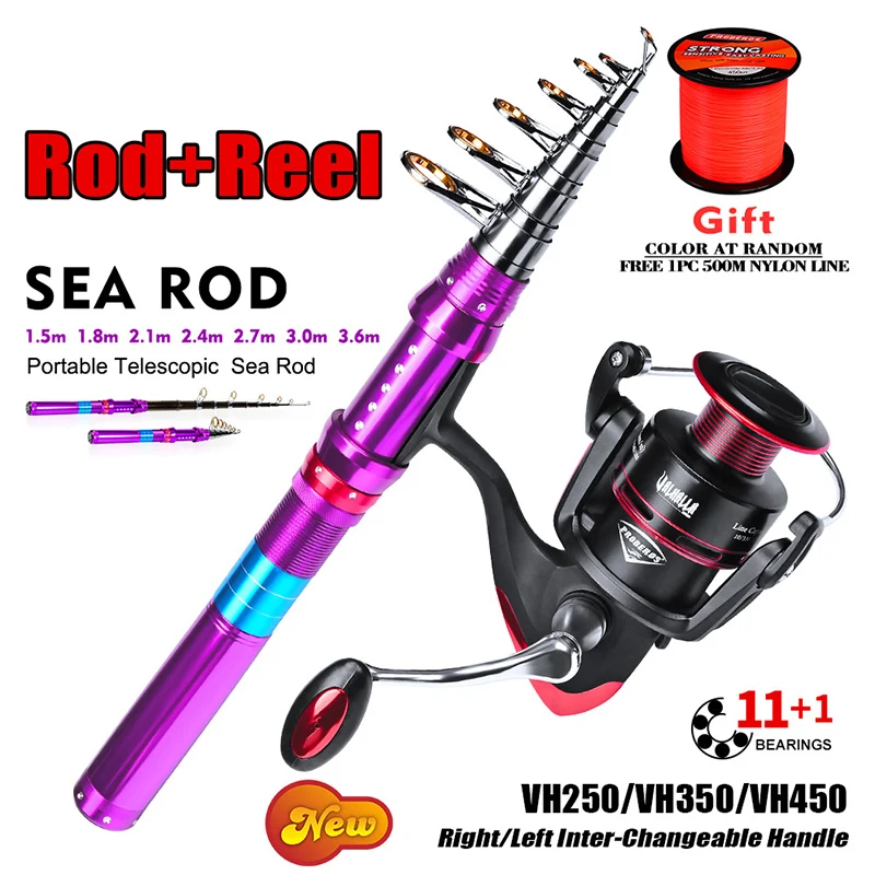 PROBEROS Fishing Rod Reel Set Fishing Pole Tackle Full Kit Telescopic Sea Fishing Rod +12bb Spinning Reel + 500m Nylon Line Suit
PROBEROS Fishing Rod Reel Set Fishing Pole Tackle Full Kit Telescopic Sea Fishing Rod +12bb Spinning Reel + 500m Nylon Line Suit