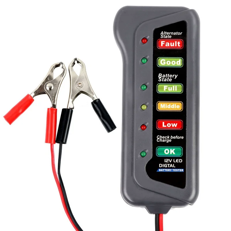 12V Car Battery Tester Alternator Charge Starting State Check Test Motorcycle Battery Tester Analyzer Tool New
12V Car Battery Tester Alternator Charge Starting State Check Test Motorcycle Battery Tester Analyzer Tool New
