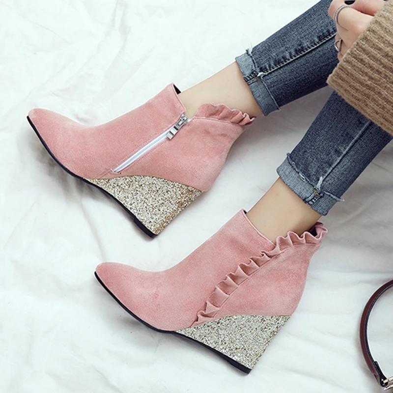 S.Romance 2018 Women Boots Plus Size 34-43 High Heels Ankle Boots Ladies Pumps Female Shoes Woman Pink Brown Red Black SB066
S.Romance 2018 Women Boots Plus Size 34-43 High Heels Ankle Boots Ladies Pumps Female Shoes Woman Pink Brown Red Black SB066