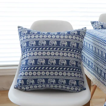 New Arrival National Wind Linen&Cotton Cushion Cover Blue Elephant Printed Throw Pillow Covers 45*45cm 60*60cm Home Decorative
New Arrival National Wind Linen&Cotton Cushion Cover Blue Elephant Printed Throw Pillow Covers 45*45cm 60*60cm Home Decorative