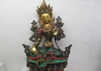 USPS to USA S2606 13" Tibet Bronze inlay carbuncle beryl turquoise coral Green TaRa Kwan-Yin Buddha
USPS to USA S2606 13" Tibet Bronze inlay carbuncle beryl turquoise coral Green TaRa Kwan-Yin Buddha