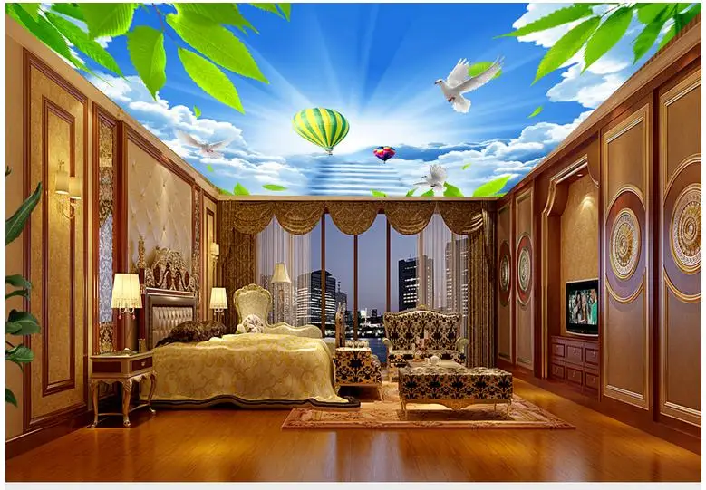 Custom 3d wallpaper 3d ceiling wallpaper murals Beautiful blue sky, blue sky dove ladder suspended ceiling murals 3d wall decor
Custom 3d wallpaper 3d ceiling wallpaper murals Beautiful blue sky, blue sky dove ladder suspended ceiling murals 3d wall decor